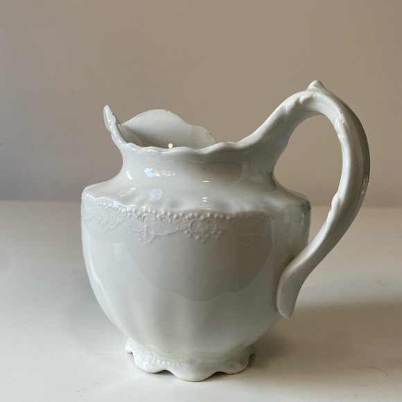 Antique Florence Ironstone White Ceramic Pitcher or Creamer - Picture 12 of 12